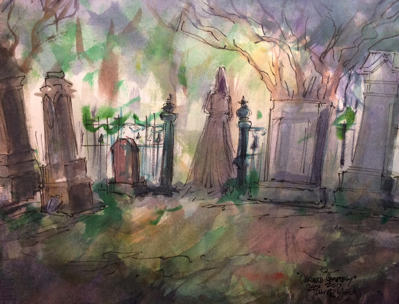 Oakwood Cemetery Ghost by John Randall York